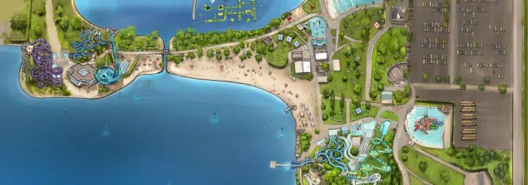 carte du super aqua club comportant toutes les attractions