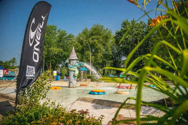 pataugeoire, chute, plante, parc aquatique, dragon