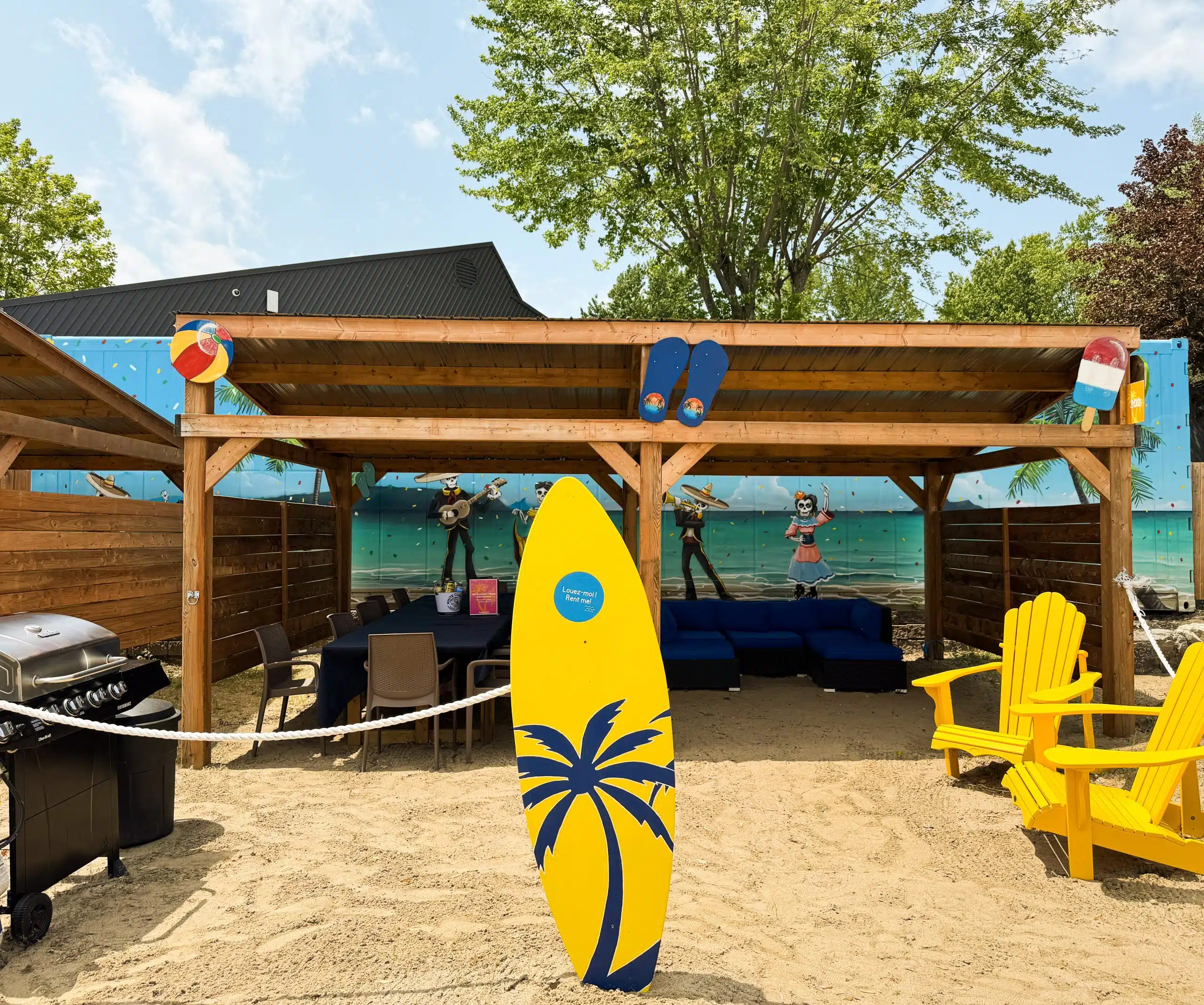 Festive cabana on the beach summer style